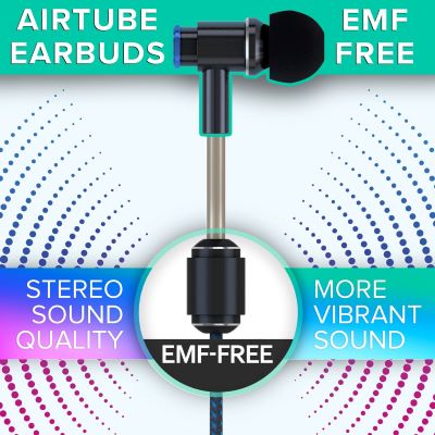 DefenderShield® EMF Radiation-Free Earbuds Air Tube Stereo Headphones