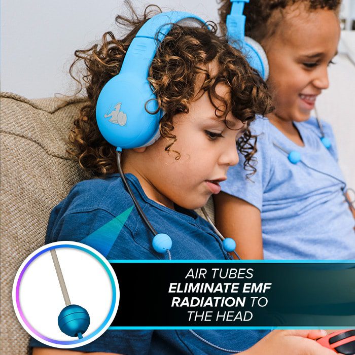 DefenderShield® EMF Radiation-Free Air Tube Kids Headphones